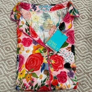 Posh Peanut Floral Pajama Top, Xsmall